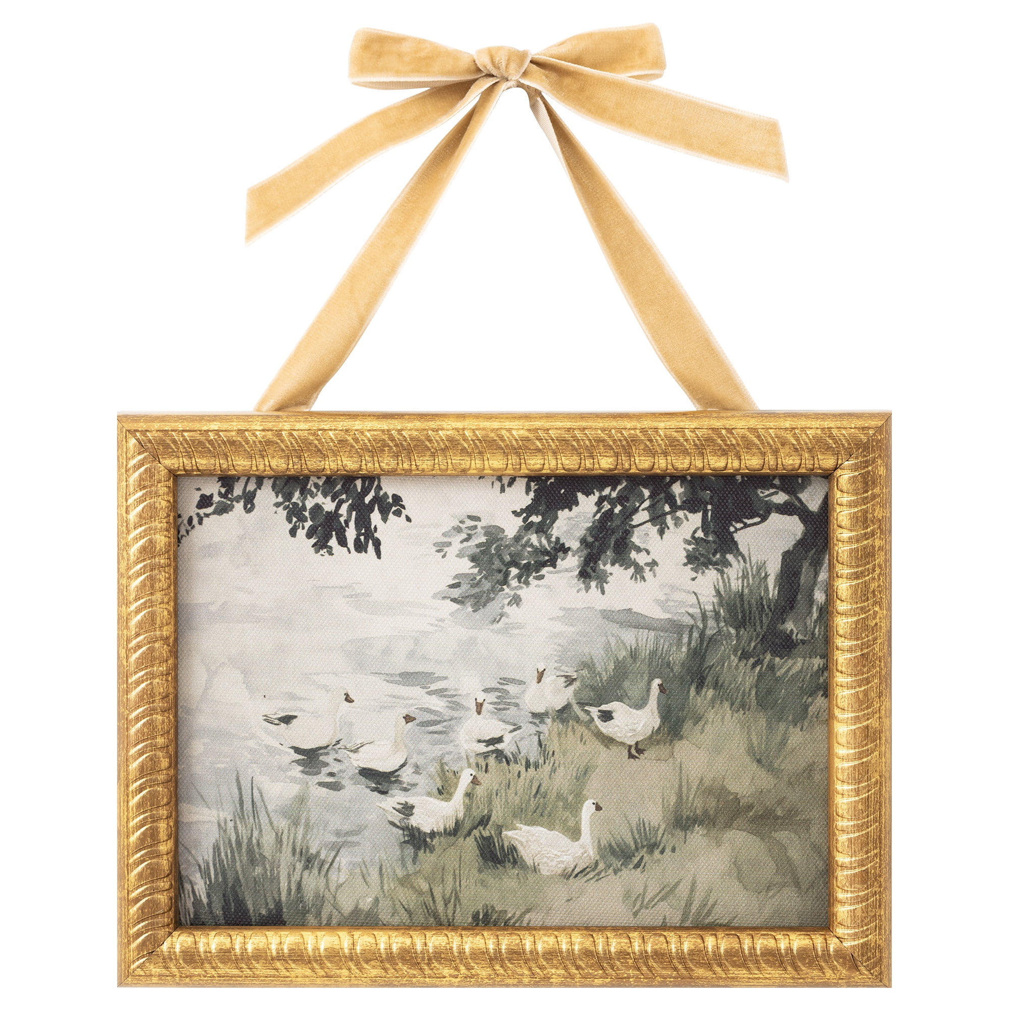 My Texas House Spring Art A Gaggle of Geese Framed Canvas w/Velvet Hanger 8x6