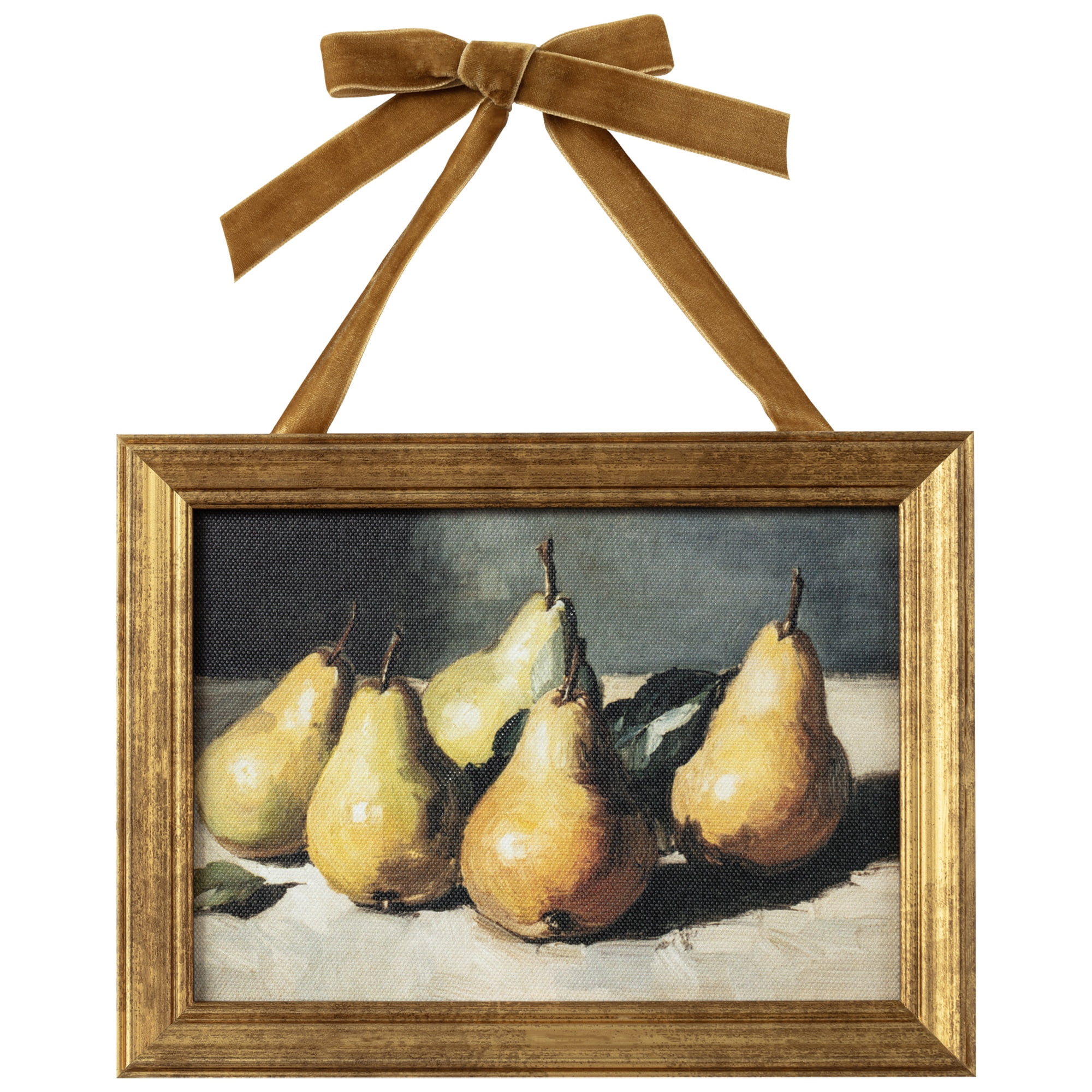 My Texas House Spring Art Garden Fresh Pears Framed Canvas w/Velvet Hanger 8x6