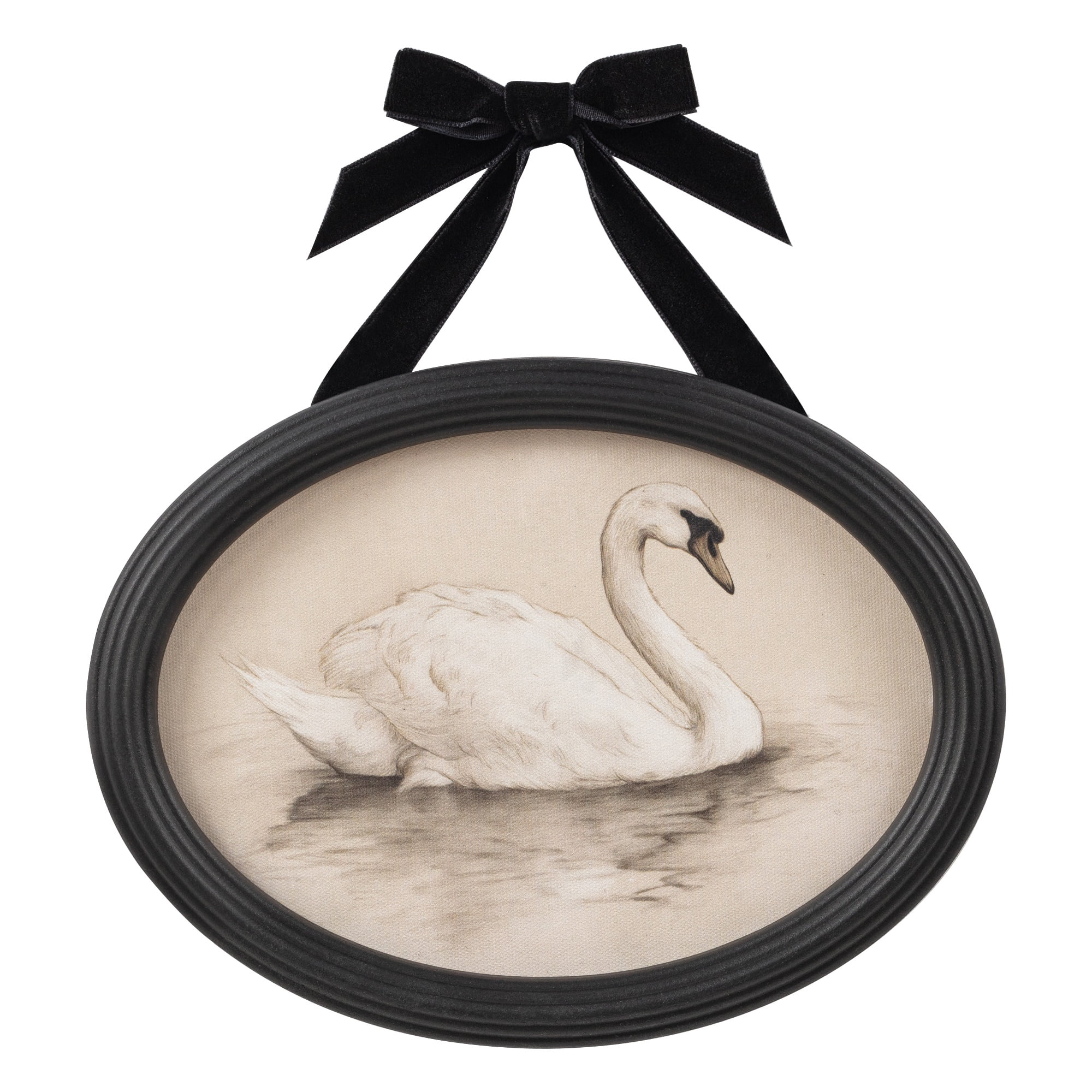 My Texas House Spring Art Peaceful White Swan Framed Canvas w/Velvet Hanger 8x6