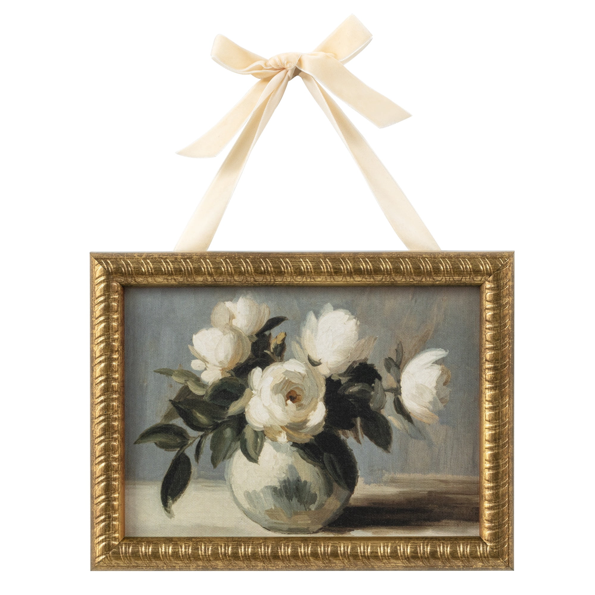 My Texas House Spring Art fresh cut bouquet Framed Canvas w/Velvet Hanger 8x6