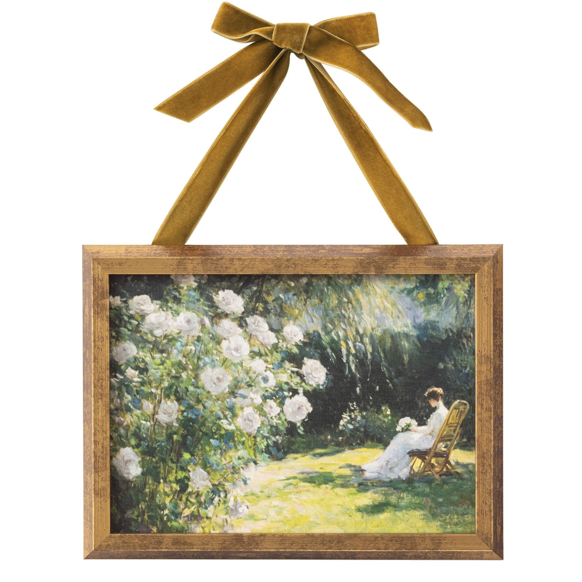 My Texas House Spring Art rose garden moment Framed Canvas w/Velvet Hanger 8x6