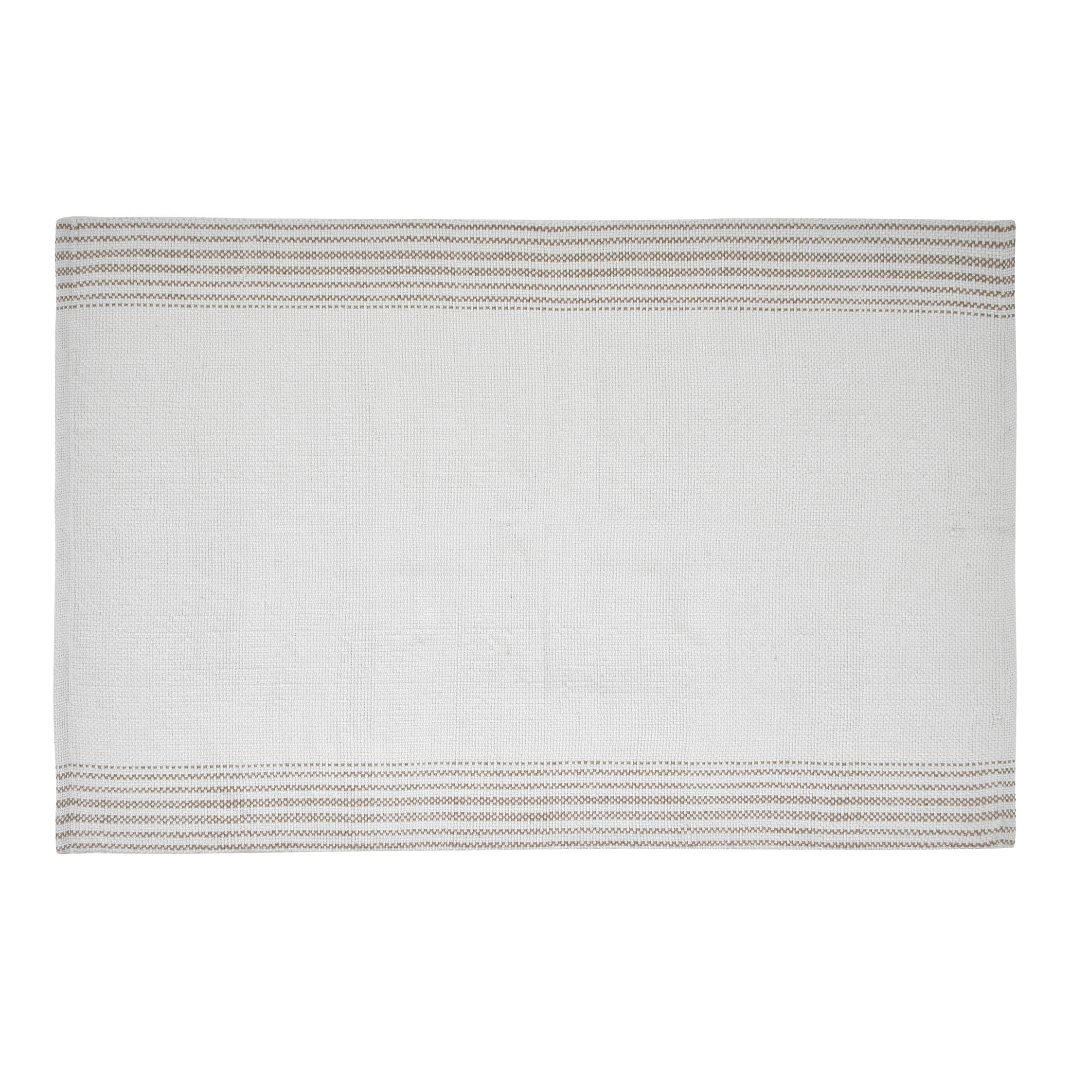 My Texas House Stripe Ivory/Taupe Layering Polyester Indoor/Outdoor Area Rug, 24" x 36"