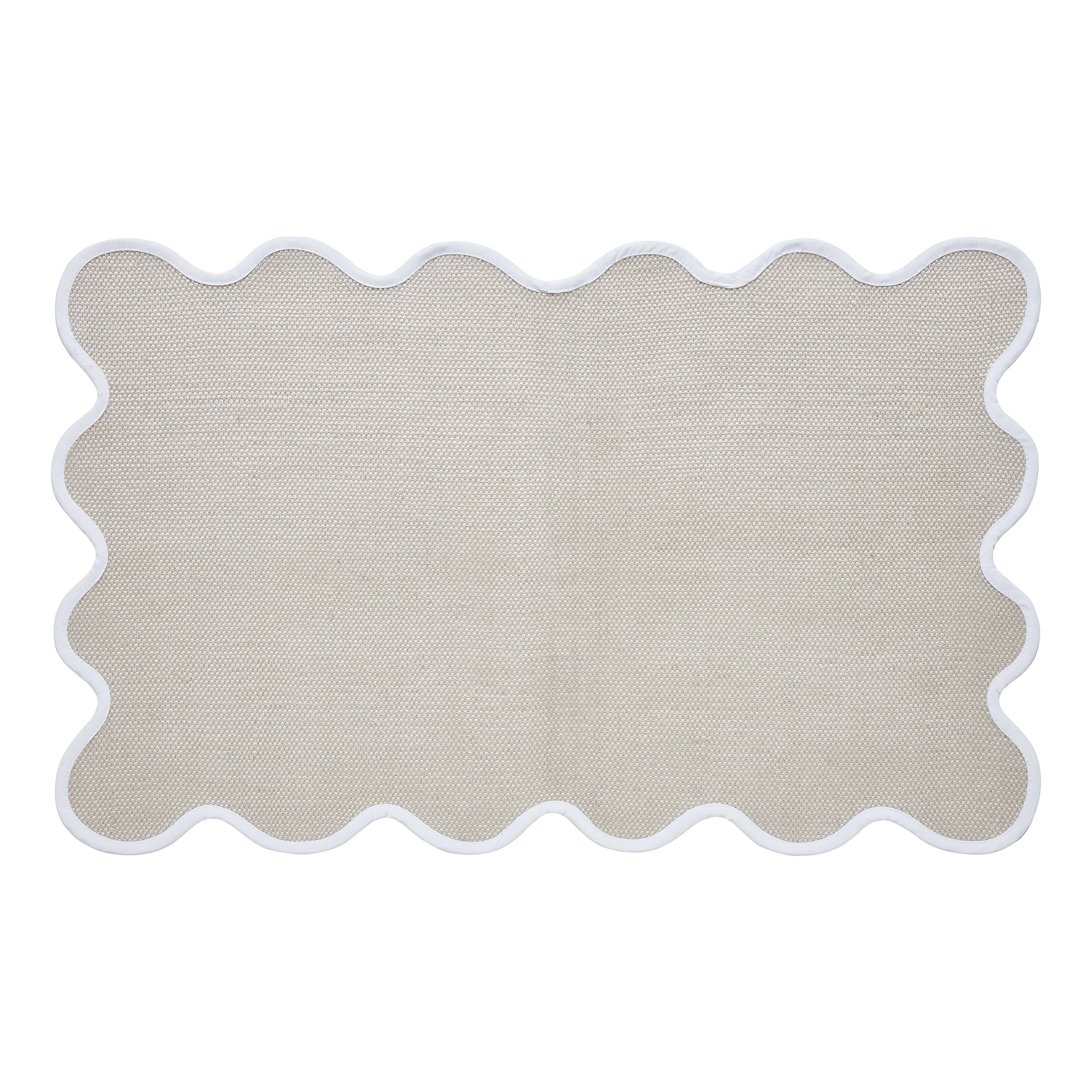 My Texas House Taupe Scallop Indoor/Outdoor Layering Rug, 24 in x 38 in