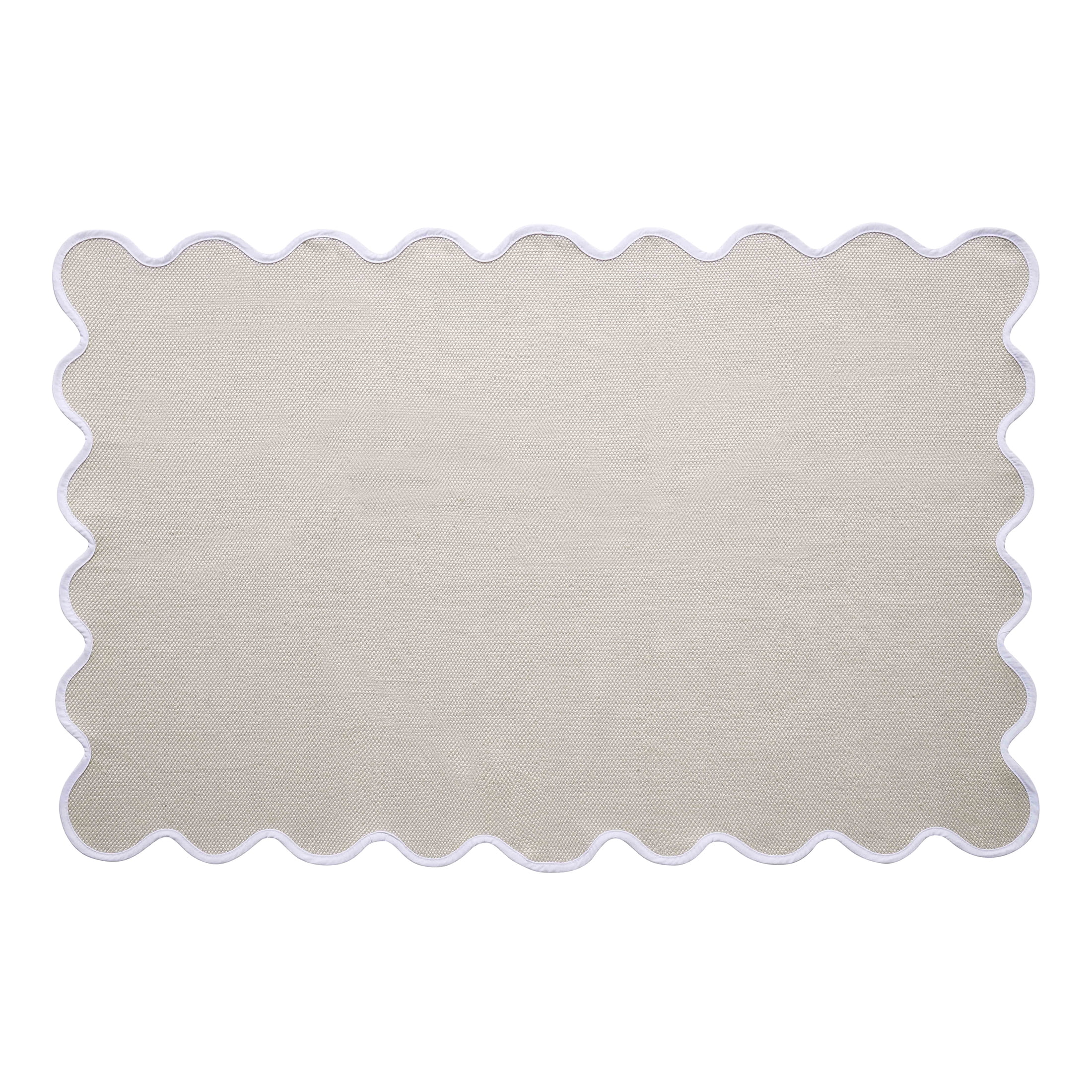 My Texas House Taupe Scallop Indoor/Outdoor Layering Rug, 38" x 58"