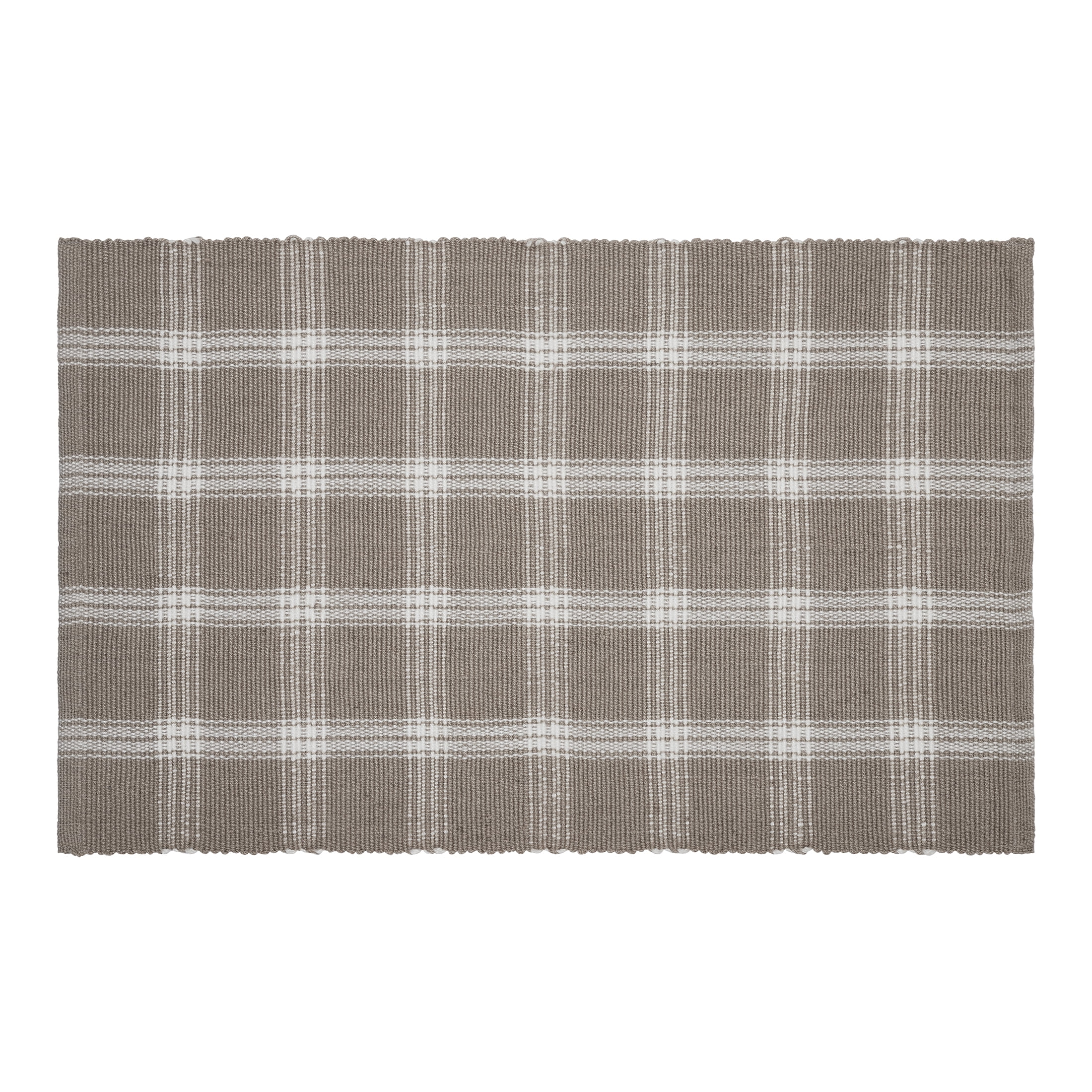 My Texas House Taupe Tanner Check Indoor/Outdoor Layering Rug, 24" x 38"