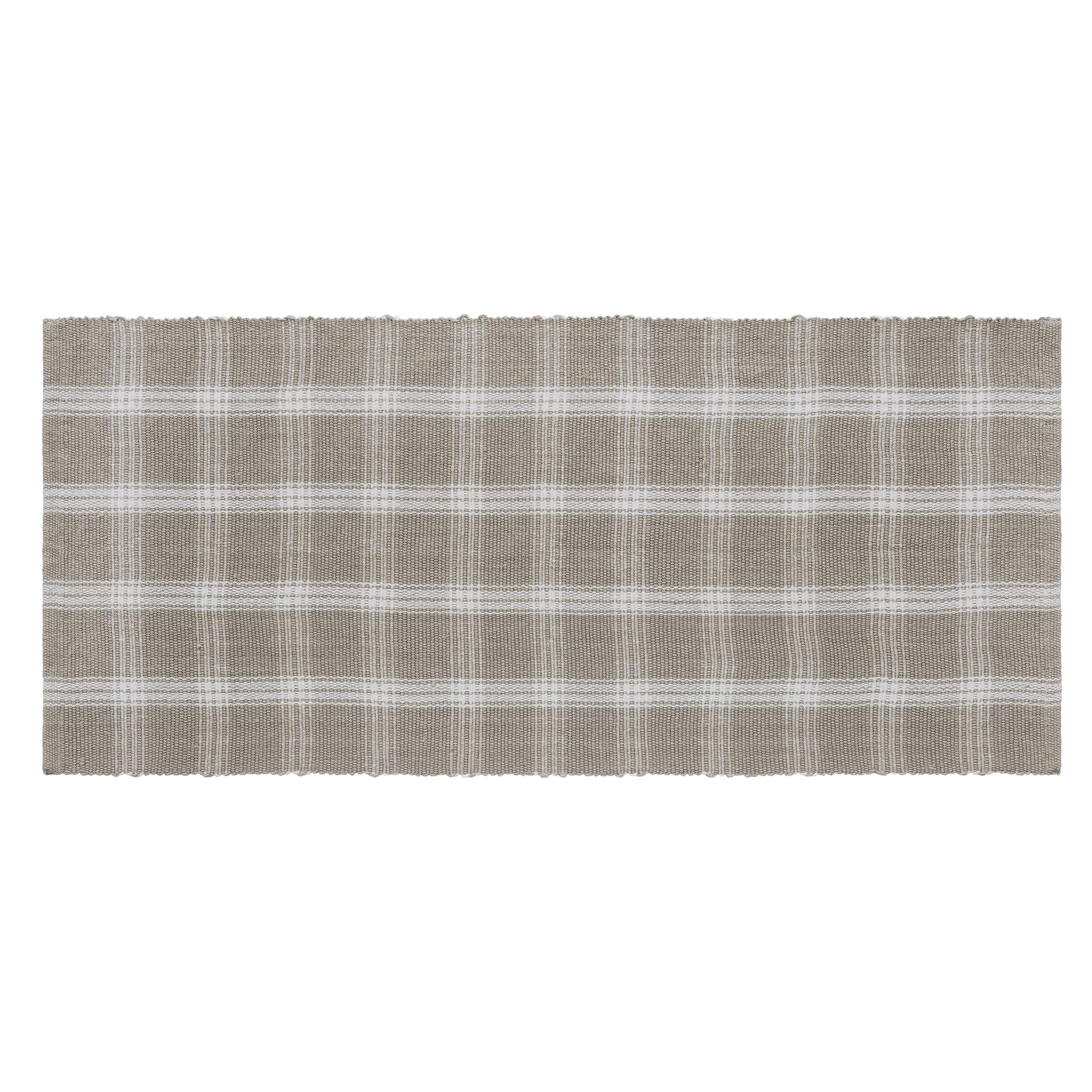 My Texas House Taupe Tanner Check Indoor/Outdoor Layering Rug, 24" x 55"