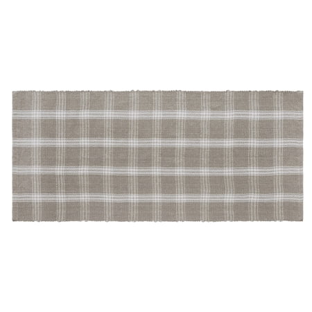 My Texas House Taupe Tanner Check Indoor/Outdoor Layering Rug, 24" x 55"