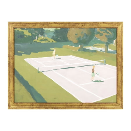 My Texas House Tennis Court Views 24x18 Framed Wall Art