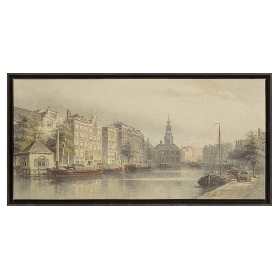 My Texas House The Singel Canal Framed Wall Art 36x18