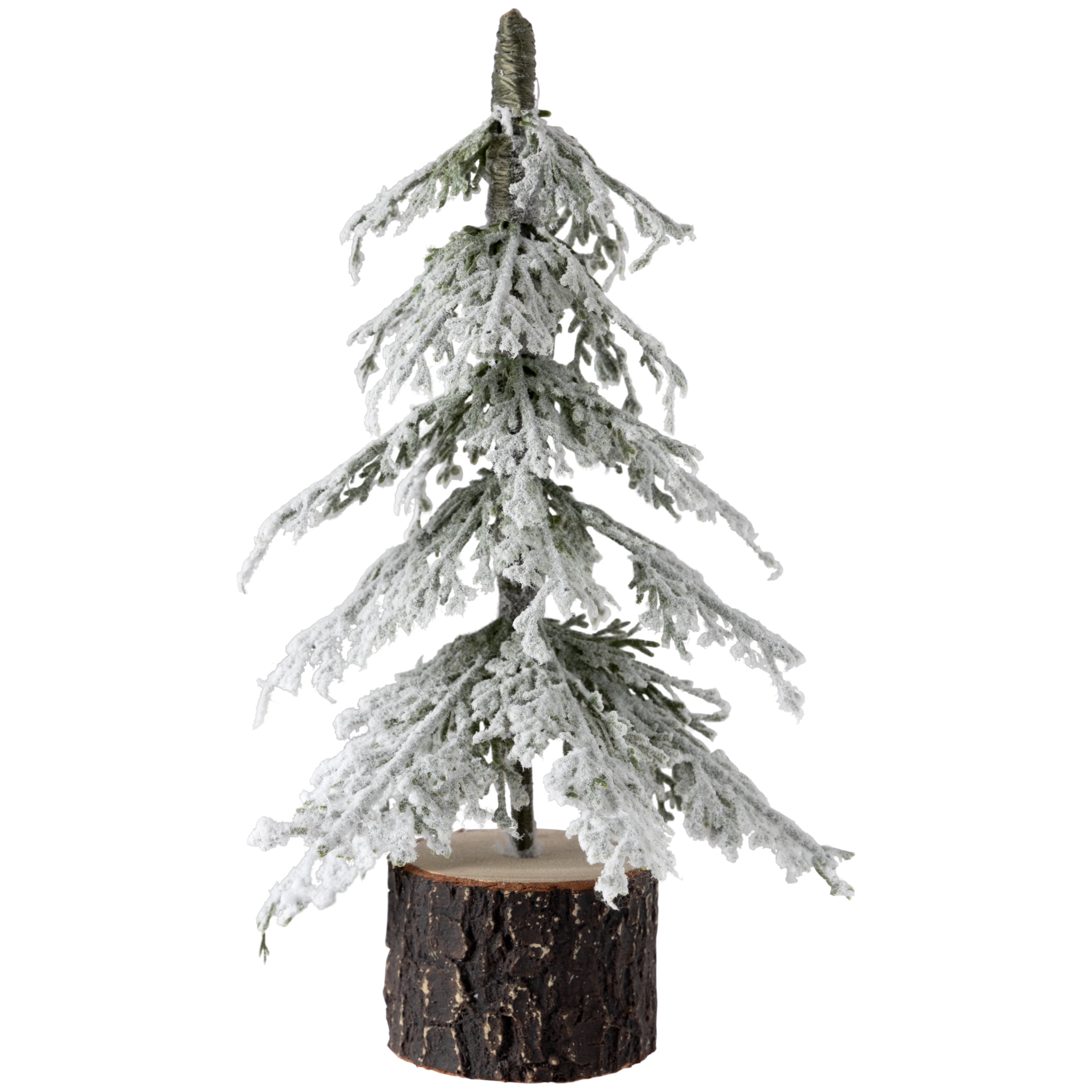My Texas House Flocked Downswept Pine Tree Decoration, Green 10 in