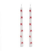 My Texas House Valentine 10 in Red Bow White Taper Candles, Unscented, 2 Count