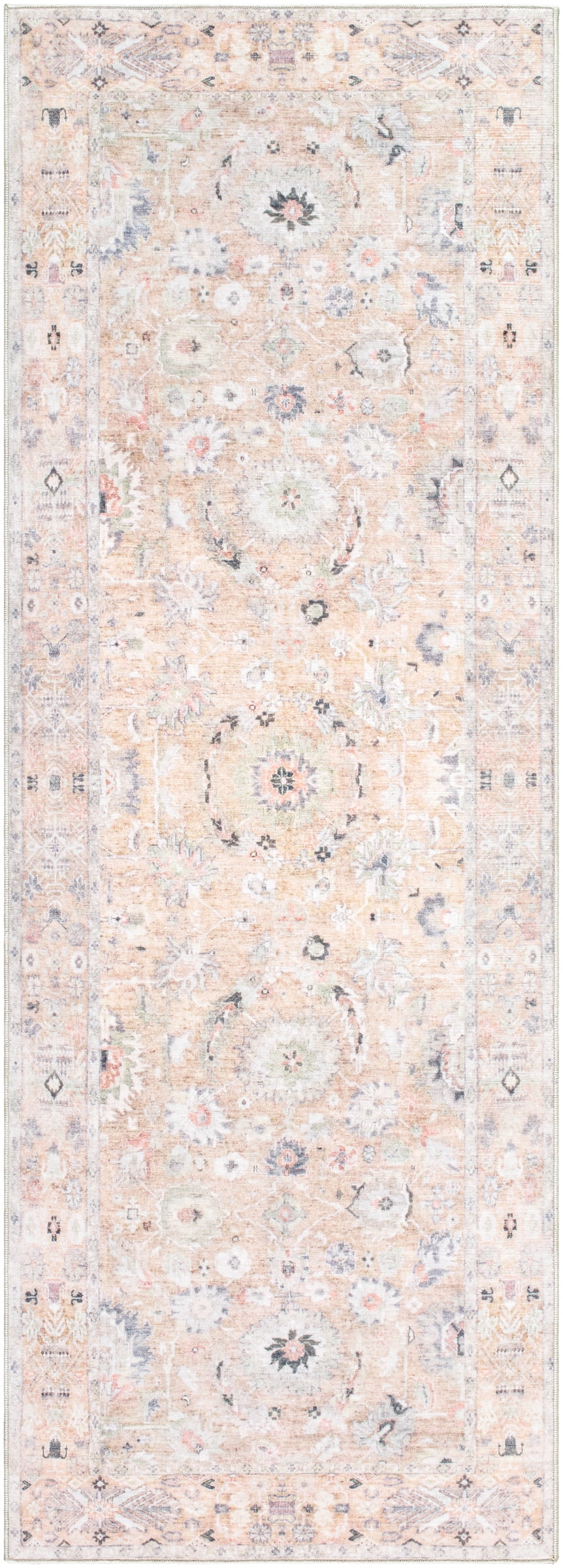 My Texas House Washable Everly Cream 2'6" x 7' Washable Runner Rug