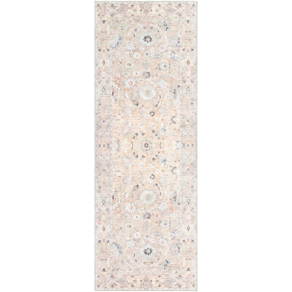 My Texas House Washable Everly Cream 2'6" x 7' Washable Runner Rug