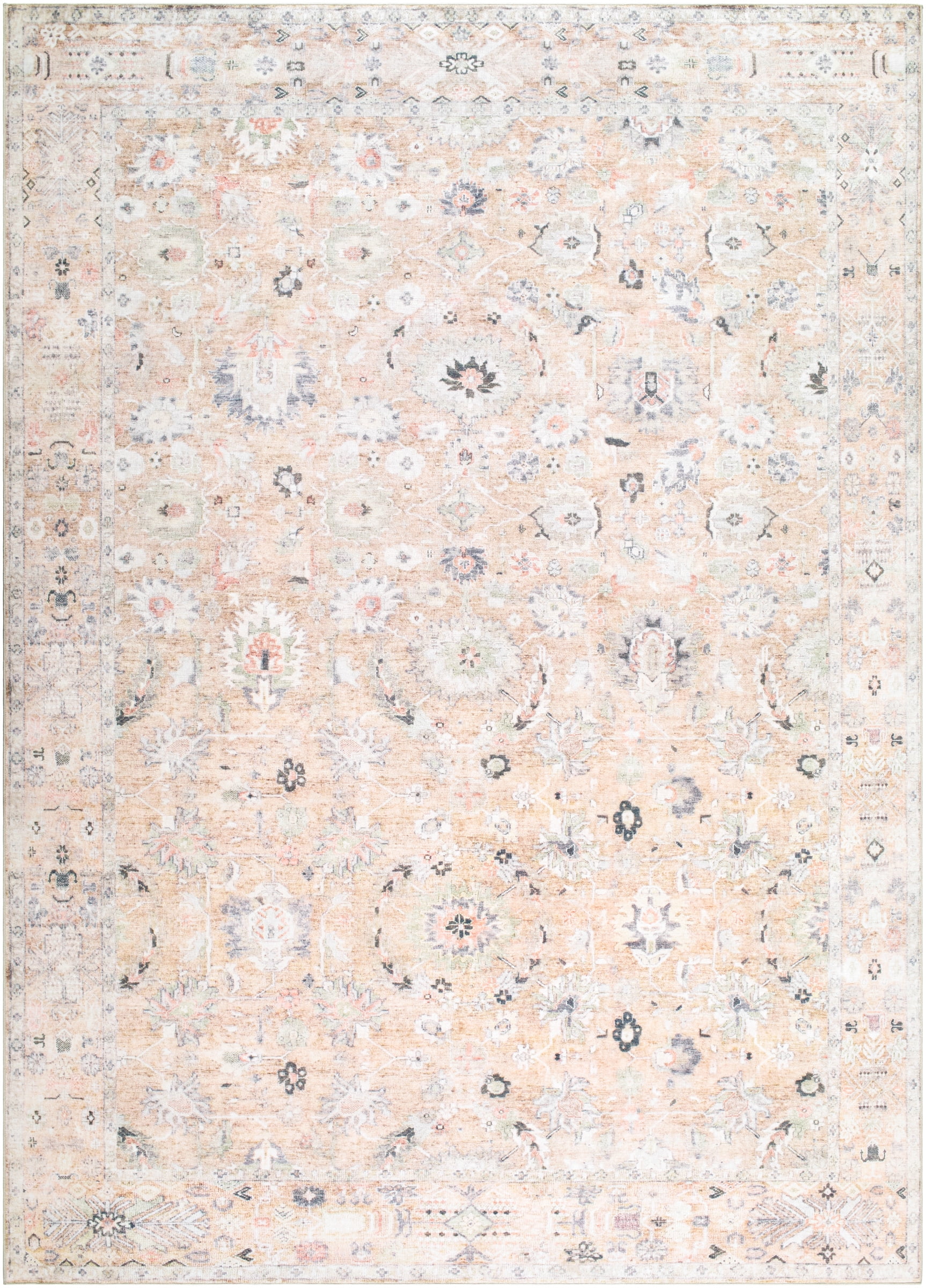 My Texas House Washable Everly Cream Washable Area Rug