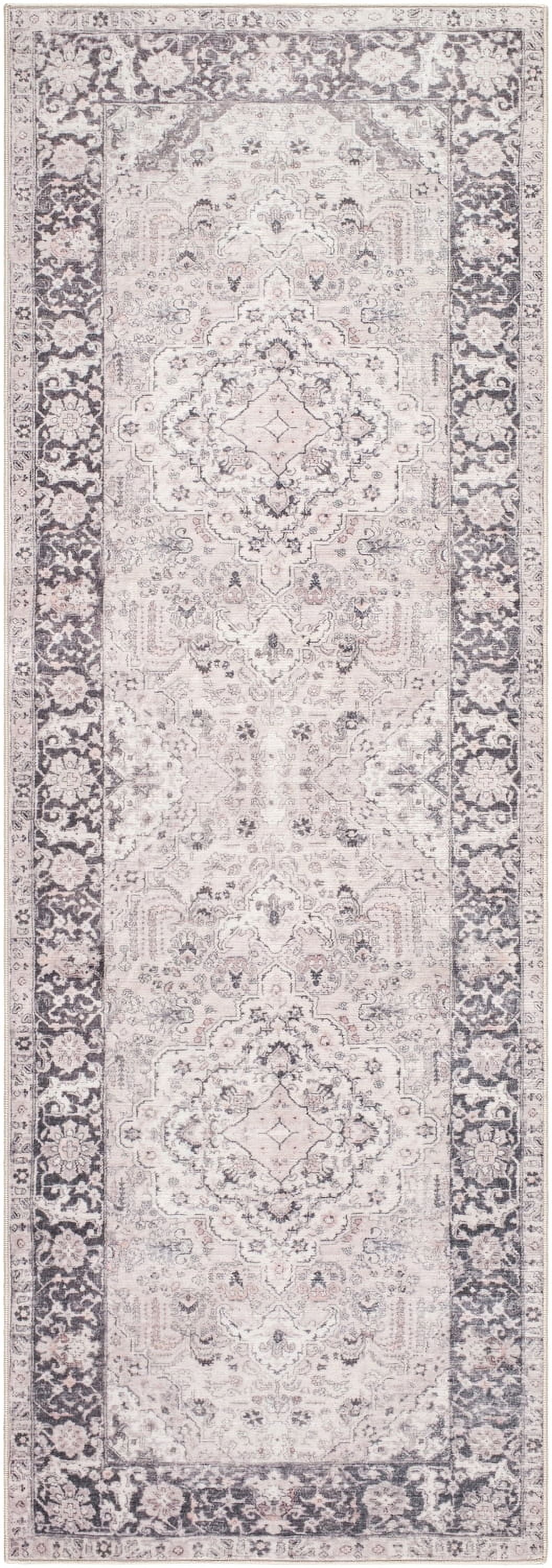 My Texas House Washable Laine Beige 2'6" x 7' Washable Runner Rug