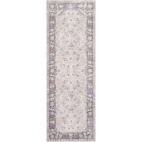 My Texas House Washable Laine Beige 2'6" x 7' Washable Runner Rug