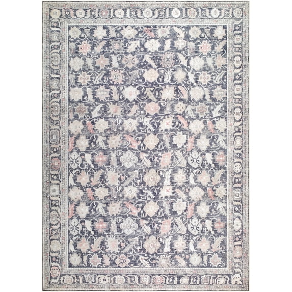 My Texas House Washable Lennon Brown 8'10" x 12' Washable Area Rug