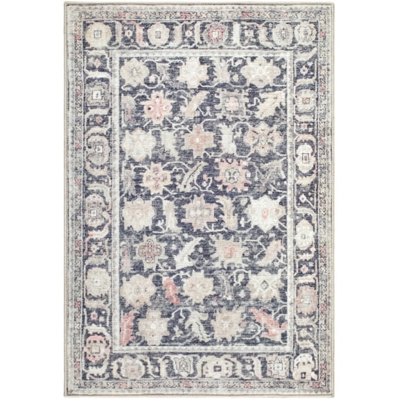 My Texas House Washable Lennon Brown Brown 2' x 2'11" Washable Accent Rug