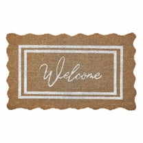 My Texas House Welcome Natural Scalloped Edge and Border Outdoor Coir Doormat, 18" x 30"