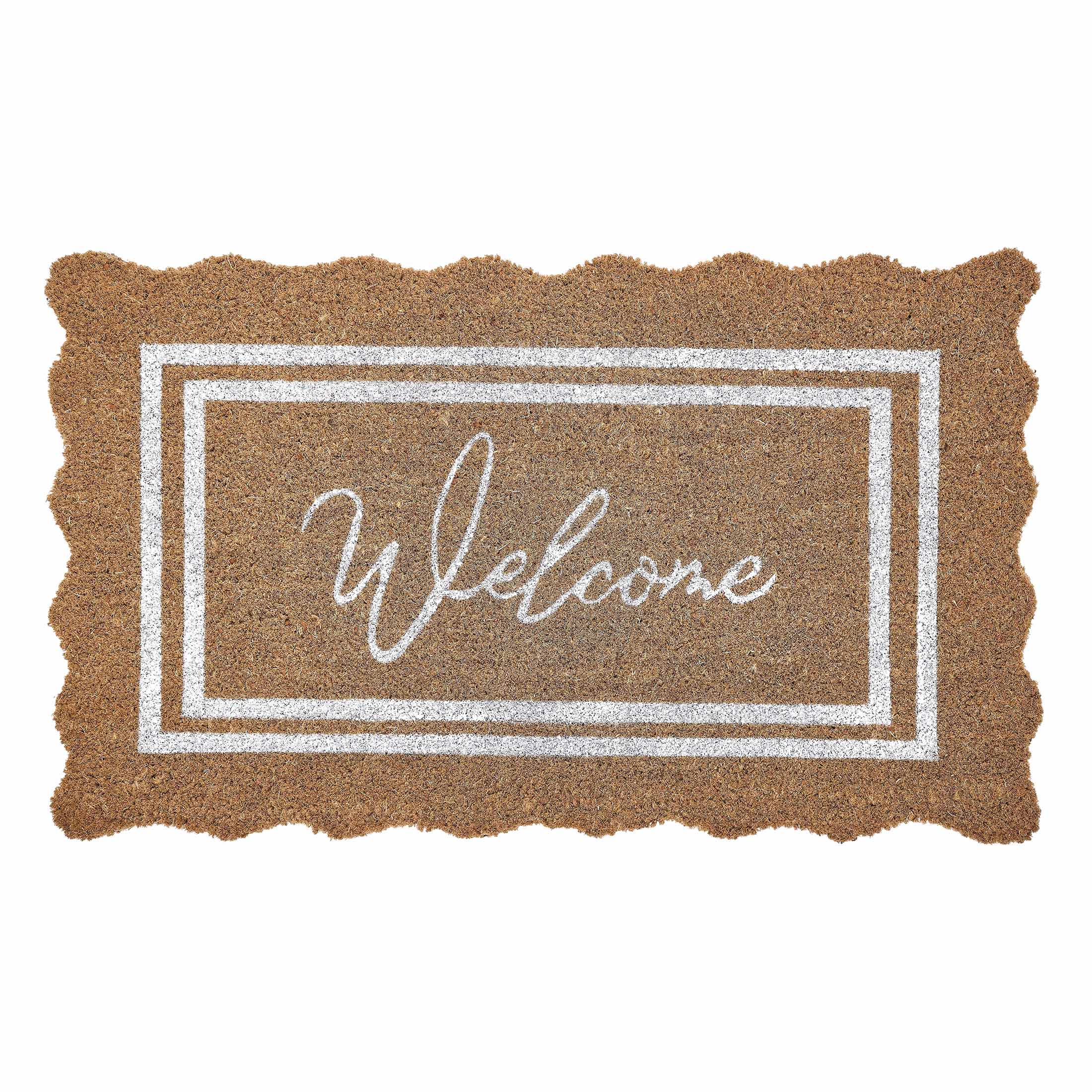 My Texas House Welcome Natural Scalloped Edge and Border Outdoor Coir Doormat, 18" x 30" - image 1 of 7