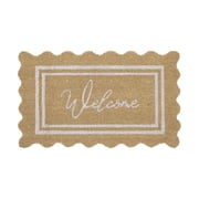 My Texas House Scalloped Edge and Border Welcome Coir Mat, 18x30