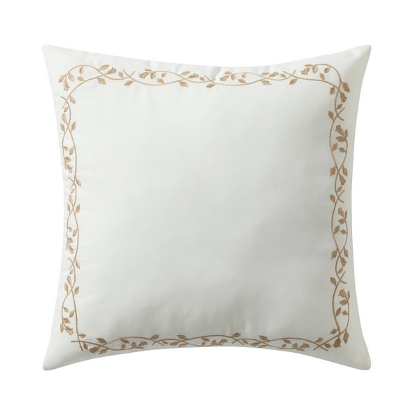 My Texas House White Floral Embroidered 18" x 18" Outdoor Pillow