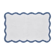 My Texas House Whitney Blue Scallop Cotton Bath Rug, 20" x 32"