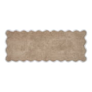 My Texas House Whitney Taupe Scallop Cotton Bath Rug Runner, 24 in x 60 in