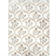 My Texas House Willow 2' x 3' White Floral Indoor Area Rug