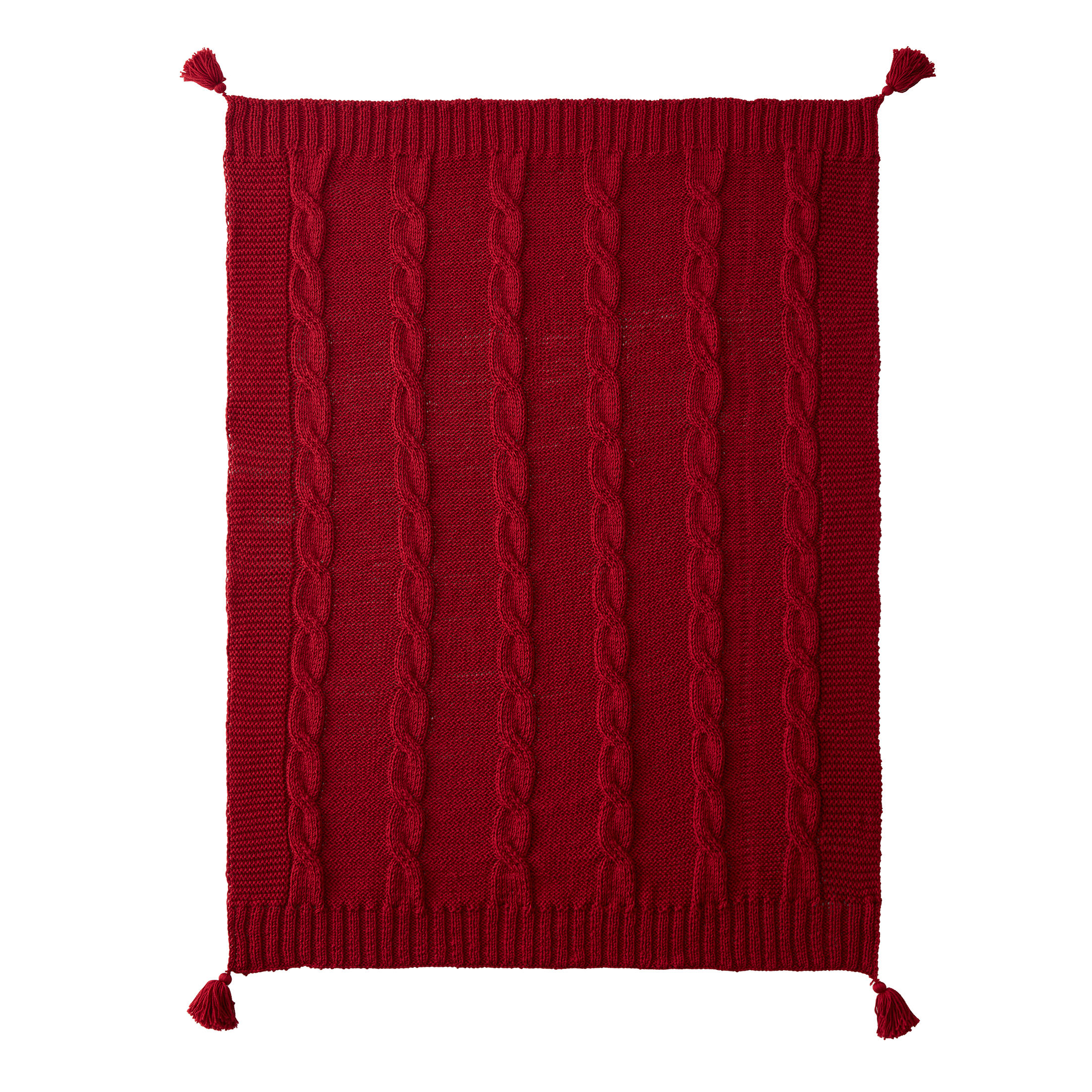 My Texas House Willow Cable Knit Cotton Throw Blanket, Red, Standard Throw - image 1 of 5