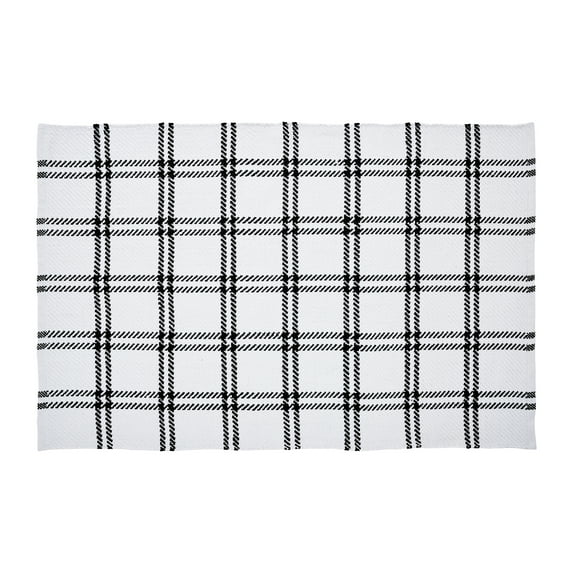 My Texas House Windowpane White Layering Indoor/Outdoor Area Rug, 38" x 58"
