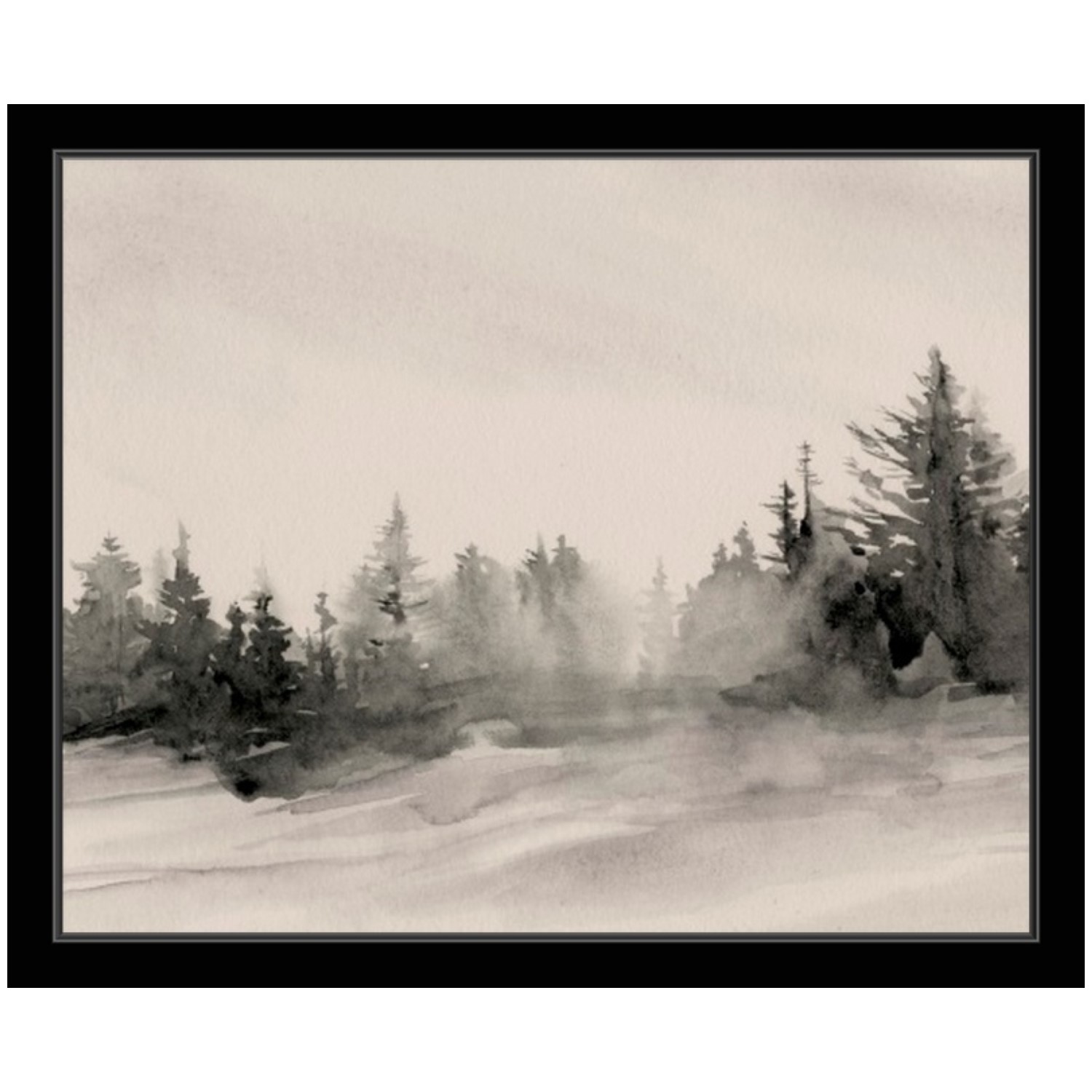 My Texas House "Wintery Scene I" Black Framed Print Christmas Wall Art 20x16 - image 1 of 6