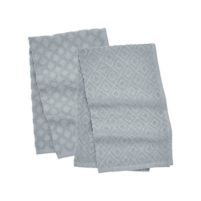 My Texas House Woven 16" x 28" 2-Piece Cotton Terry Kitchen Towel Set, Gray