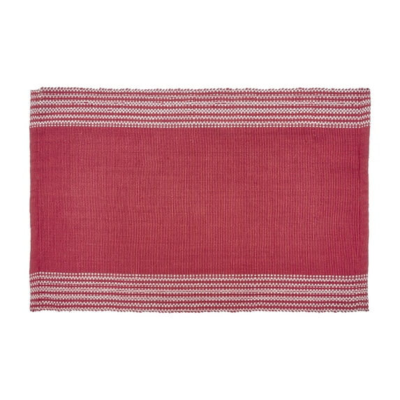 My Texas House Woven Red Stripe Layering Indoor/Outdoor Rug, 24" x 36"
