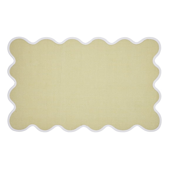 My Texas House Yellow Scallop Indoor/Outdoor Layering Rug, 24" x 38"