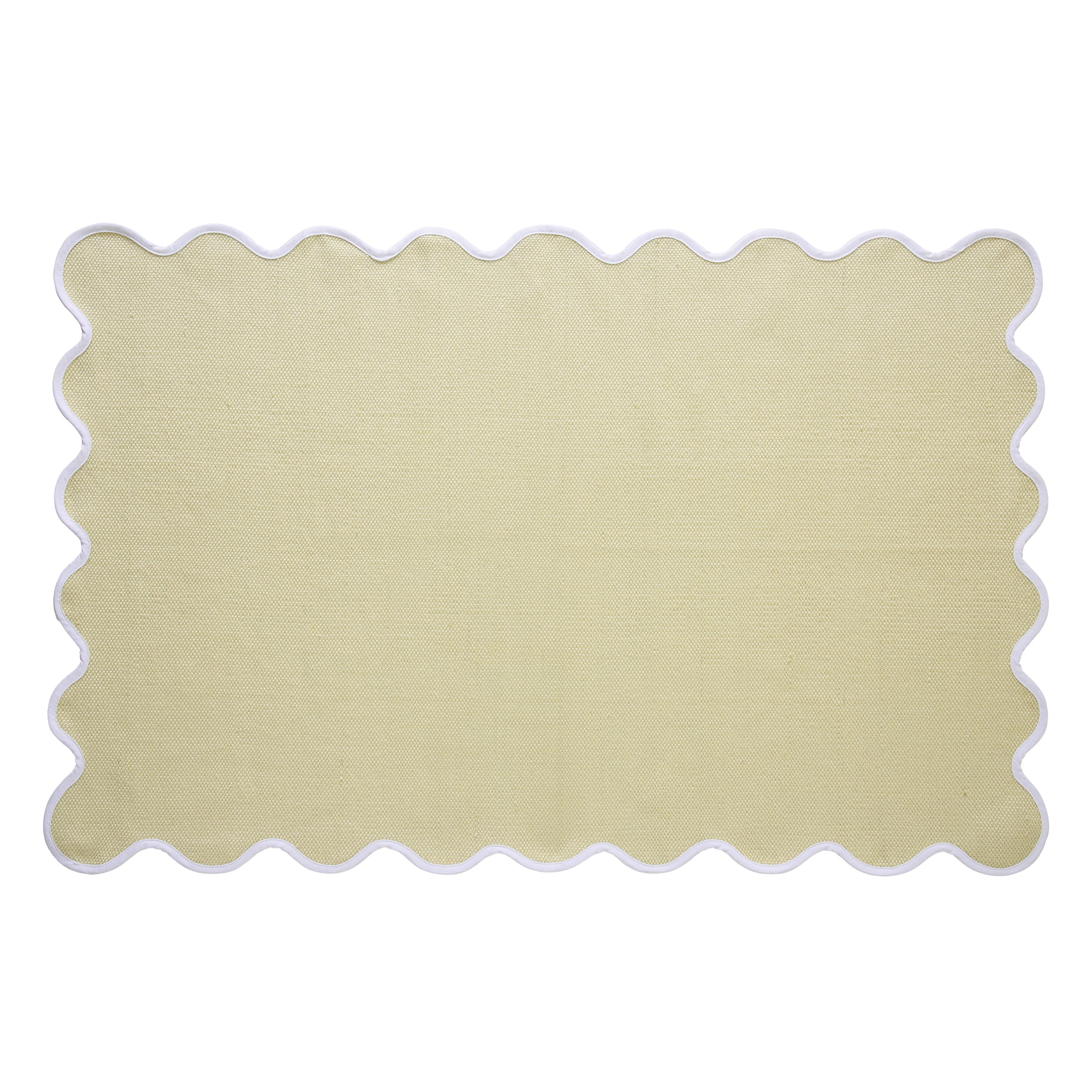 My Texas House Yellow Scallop Indoor/Outdoor Layering Rug, 38" x 58"
