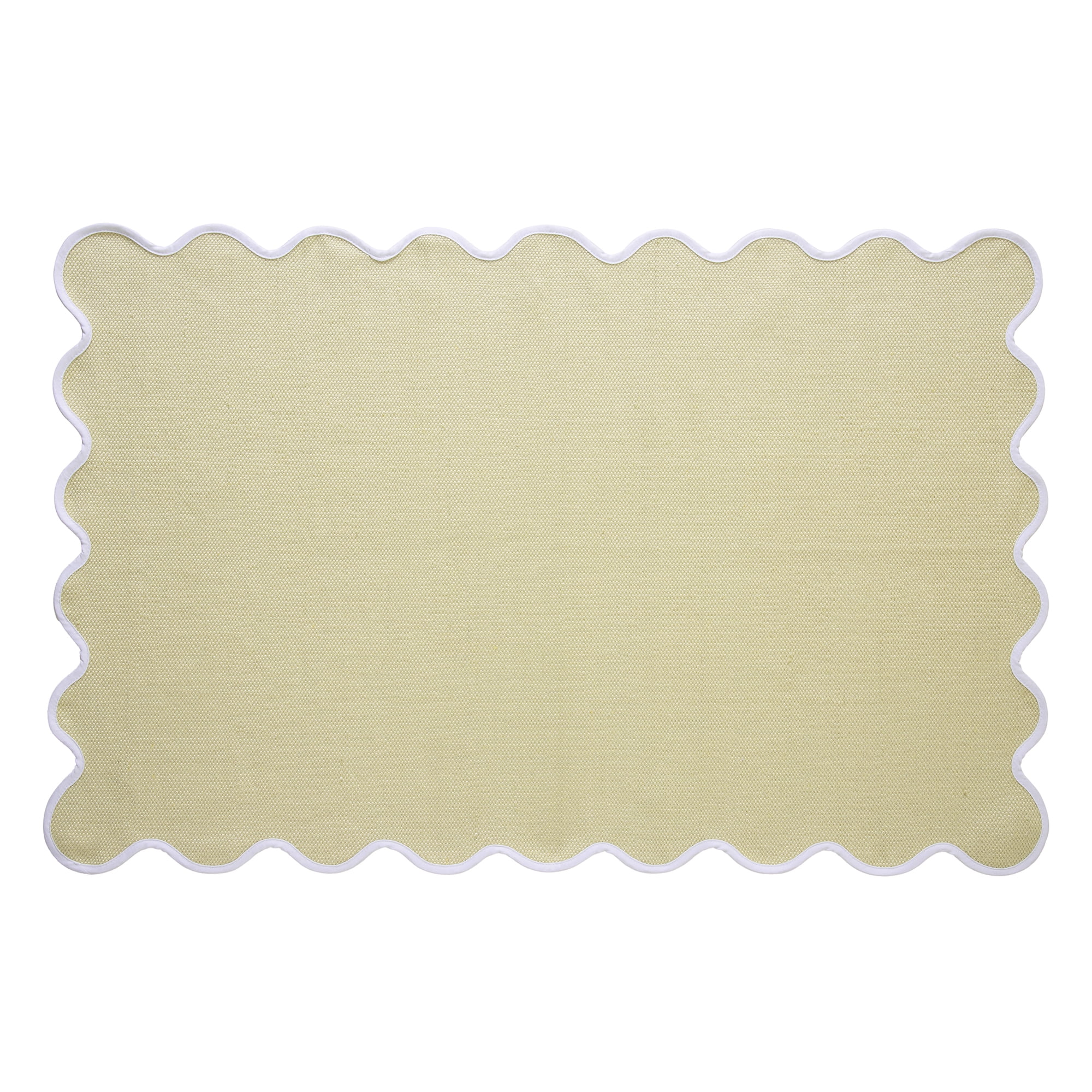 My Texas House Yellow Scallop Indoor/Outdoor Layering Rug, 38" x 58"