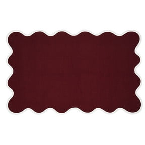 My Texas House Red Scallop Indoor/Outdoor Layering Rug, 24" x 38"