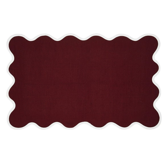 My Texas House Red Scallop Indoor/Outdoor Layering Rug, 24" x 38"
