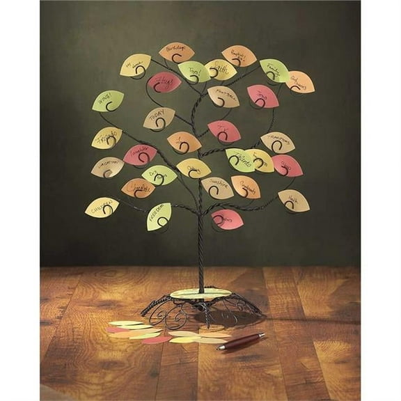 My Thankful Tree with 30 Blank Cardstock Leaves Metal Tabletop Decor QGM18991