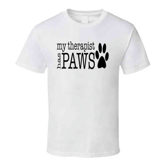 My Therapist Has Paws Tee Cool Novelty Dog And Cat Owner T Shirt