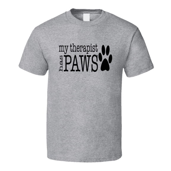 My Therapist Has Paws Tee Cool Novelty Dog And Cat Owner T Shirt