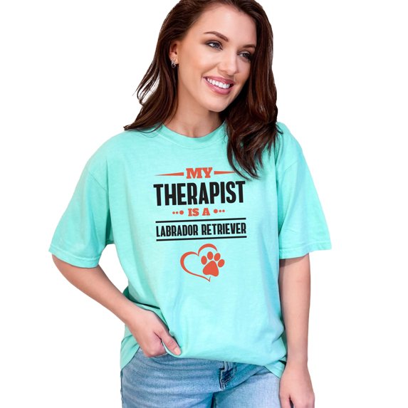 My Therapist Is A Labrador Retriever, Chalky Mint Comfort Colors T-Shirt, Medium