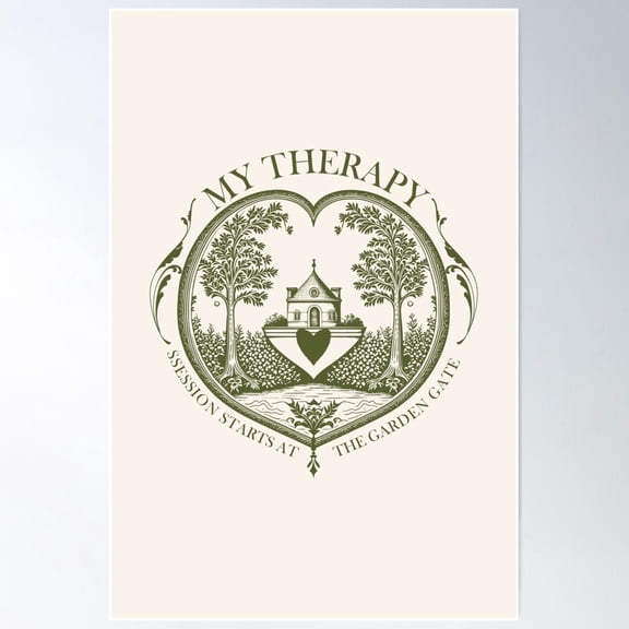 My Therapy Session Starts At The Garden Gate Poster Wall Art, Modern Wall Decor For Living Room Bedroom, 8x12 UNFRAMED