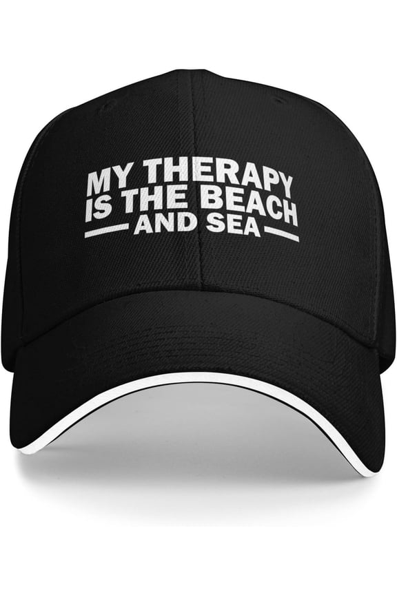 My Therapy is The Beach and Sea Hat Men Dad Hats Funny Caps