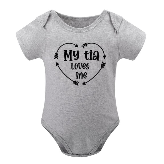 My Tia Loves Me - Baby Clothes - Funny Newborn Bodysuit Outfits for Boys And Girls Gray-style-1 6months