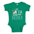 thumbnail image 1 of My Tia Loves Me Deerly Baby Bodysuit One Piece 12 mo Kelly Green, 1 of 3