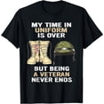 thumbnail image 1 of My Time In Uniform Is Over But Being A Veteran Never Ends T-Shirt, 1 of 4