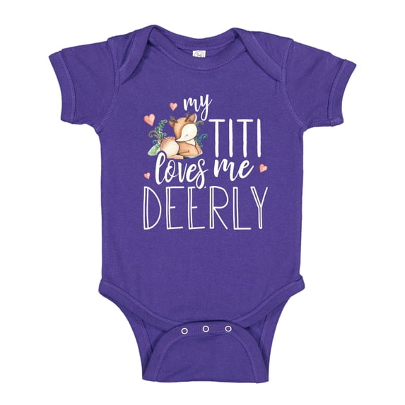 My Titi Loves Me Deerly Baby Bodysuit One Piece 12 mo Purple