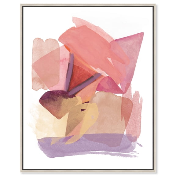 My Today Makeup Canvas Pastel Boho Abstracts by Art Remedy, Silver Frame, 16" x 20"